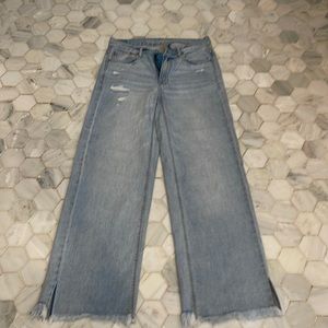 Like New American Eagle Skater Jeans Wide Leg Distressed